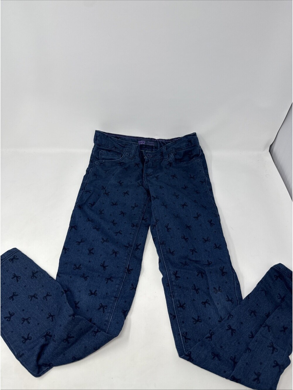 Levi Straus Kids Size 8 Regular Girls Jeans With Bows